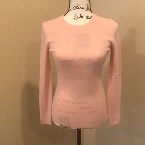 Pink Merino Wool Sweater with back button accents